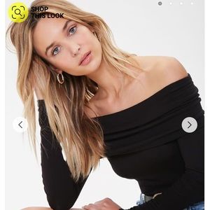 Off the shoulder fold over top